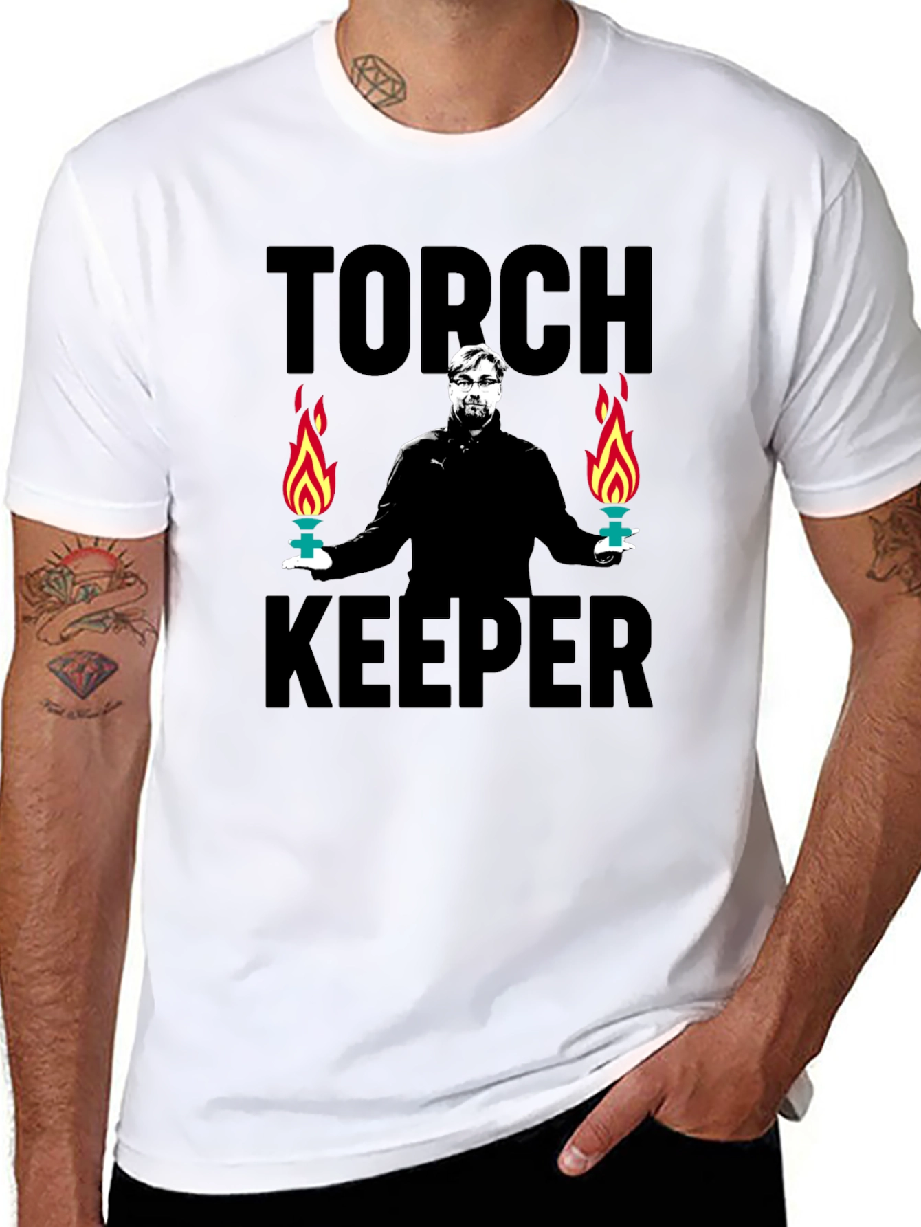 Torch Keeper Graphic Tee - Stylish Black T-Shirt
