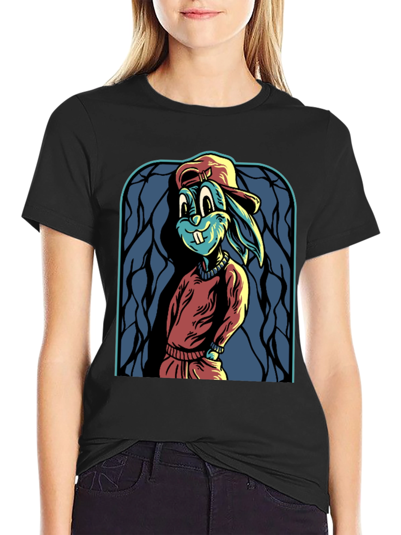 Cartoon Rabbit Graphic Tee
