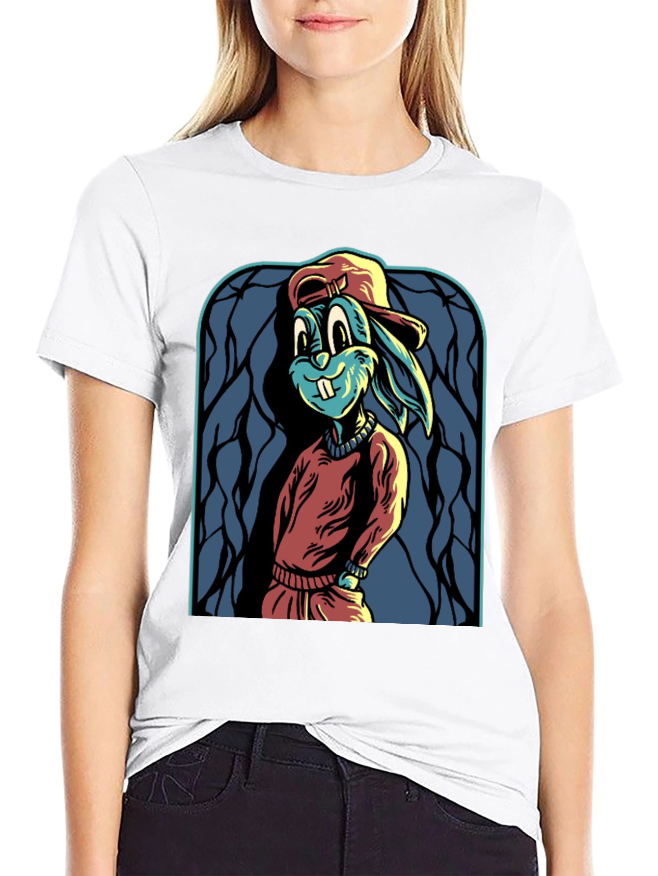 Cartoon Rabbit Graphic Tee