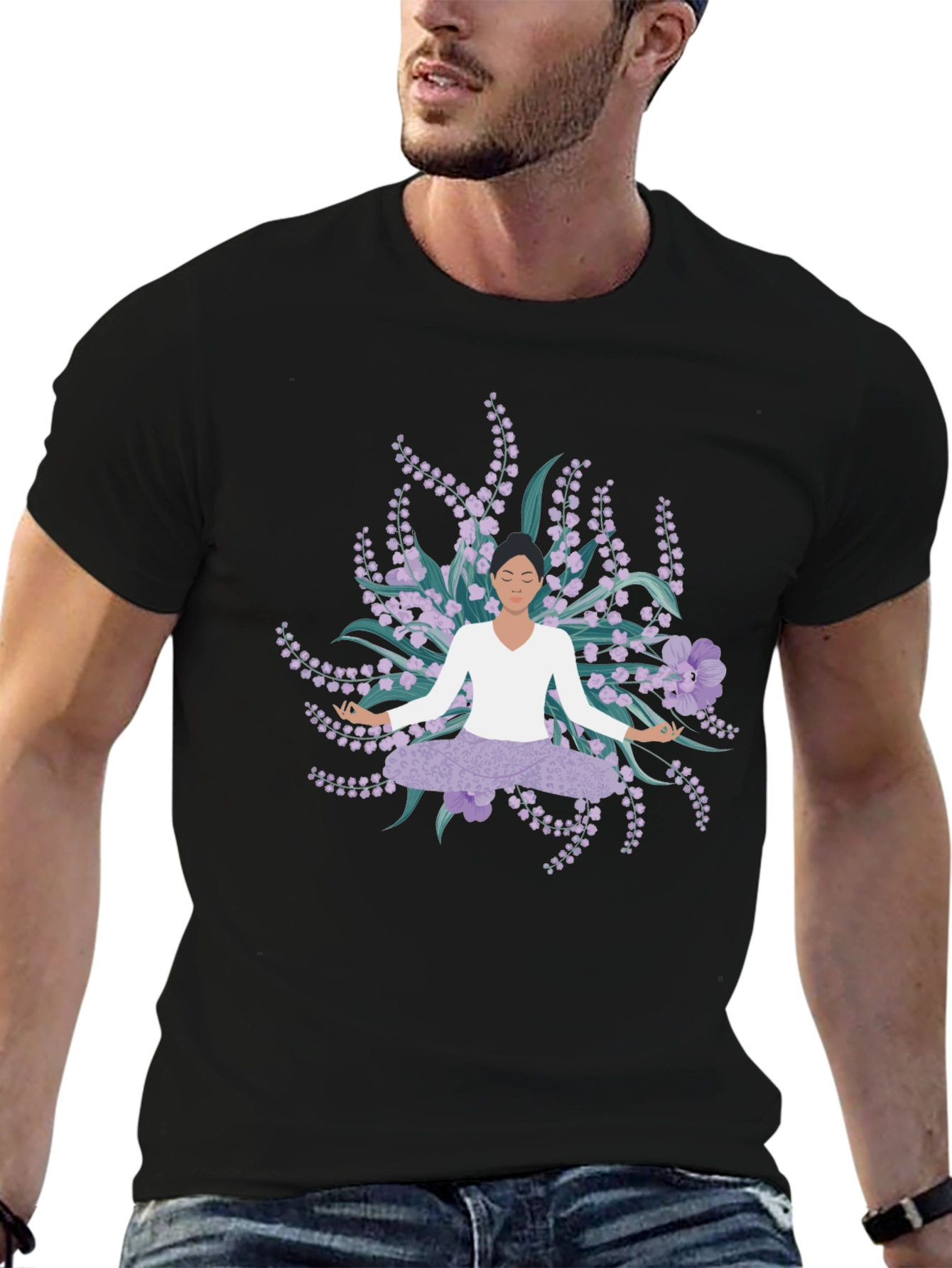 Yoga & Flowers Graphic Tee - Relaxed Fit