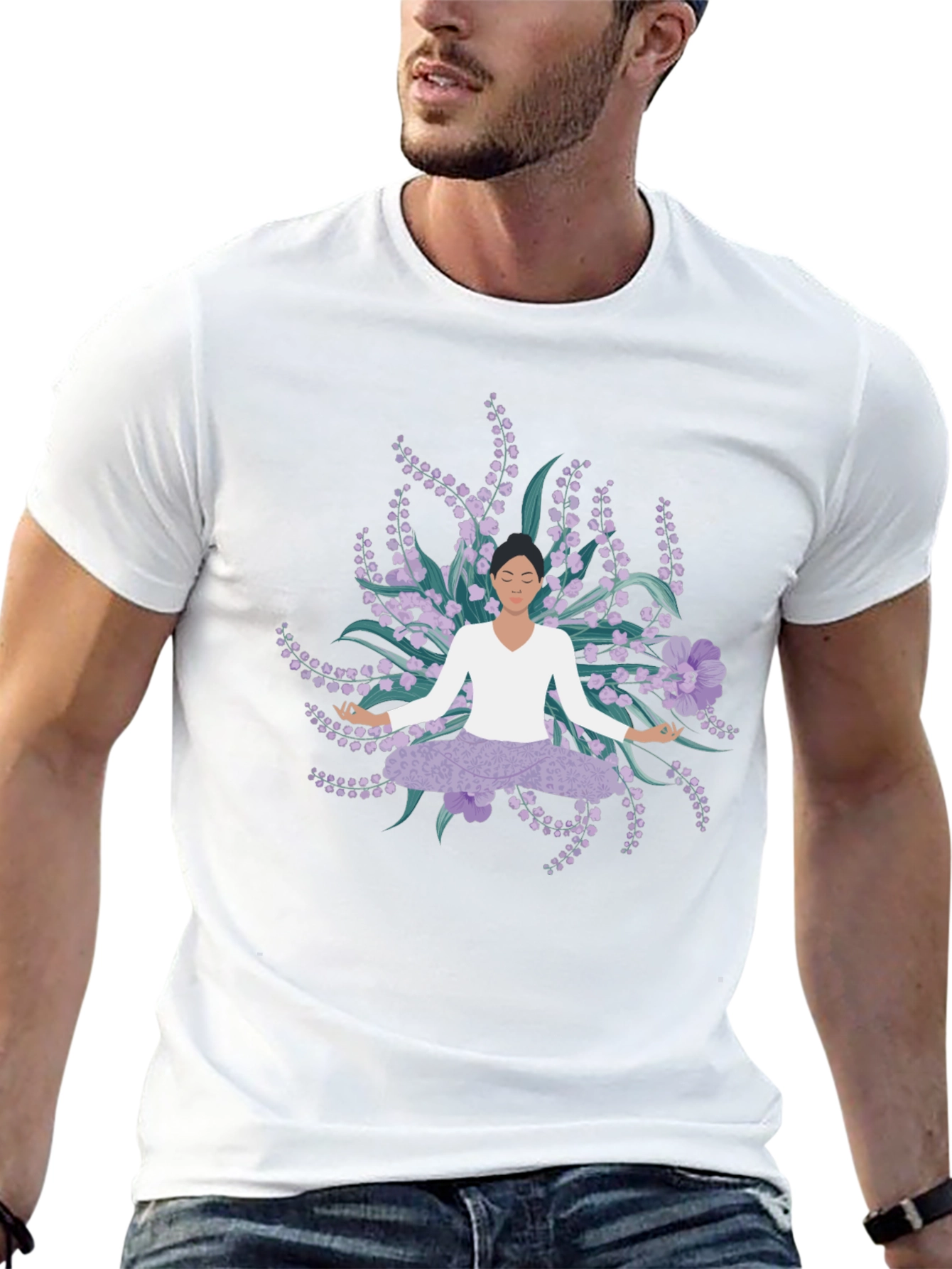 Yoga & Flowers Graphic Tee - Relaxed Fit