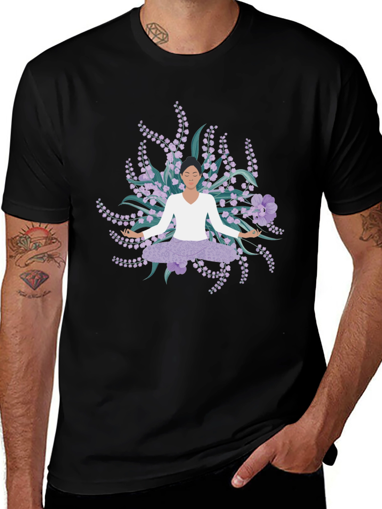 Yoga & Flowers Graphic Tee - Relaxed Fit