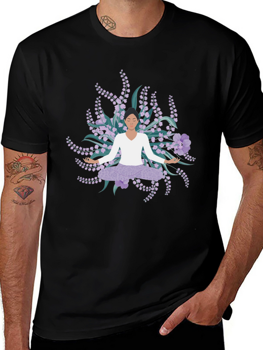 Yoga & Flowers Graphic Tee - Relaxed Fit