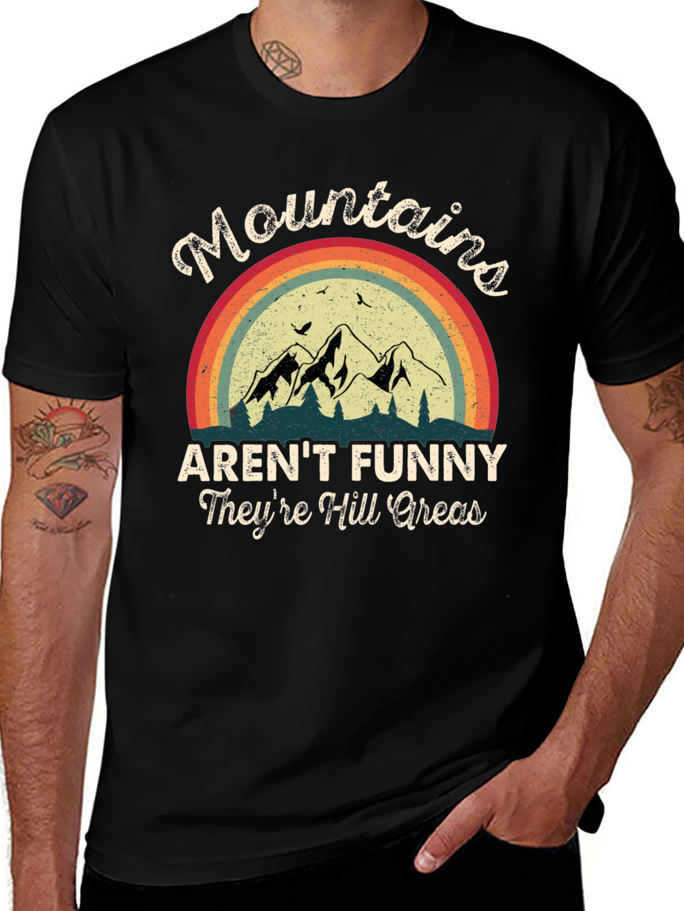 Funny Mountains Graphic T-Shirt