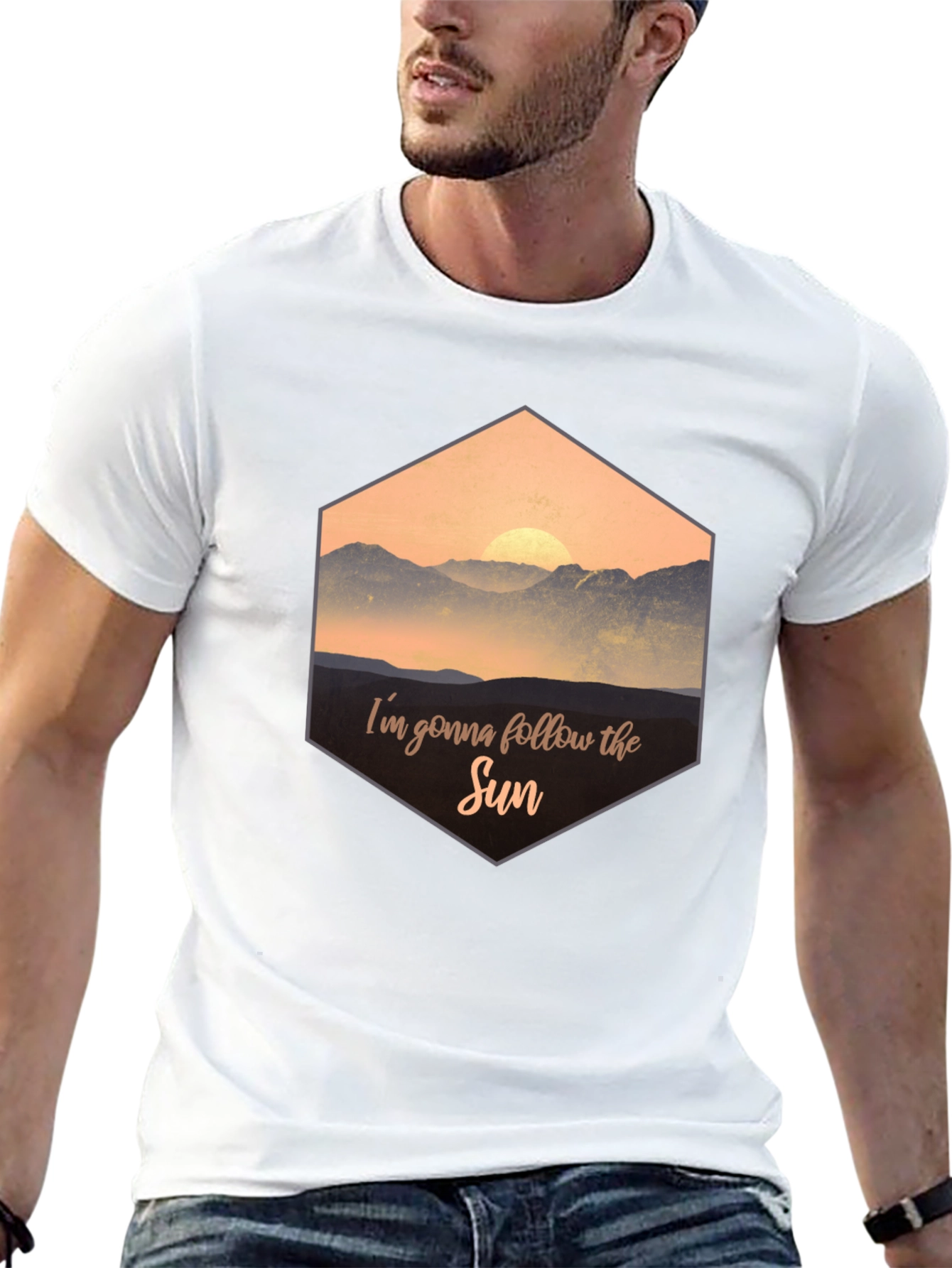 Sun Follower Graphic Tee - Black Cotton Blend T-Shirt