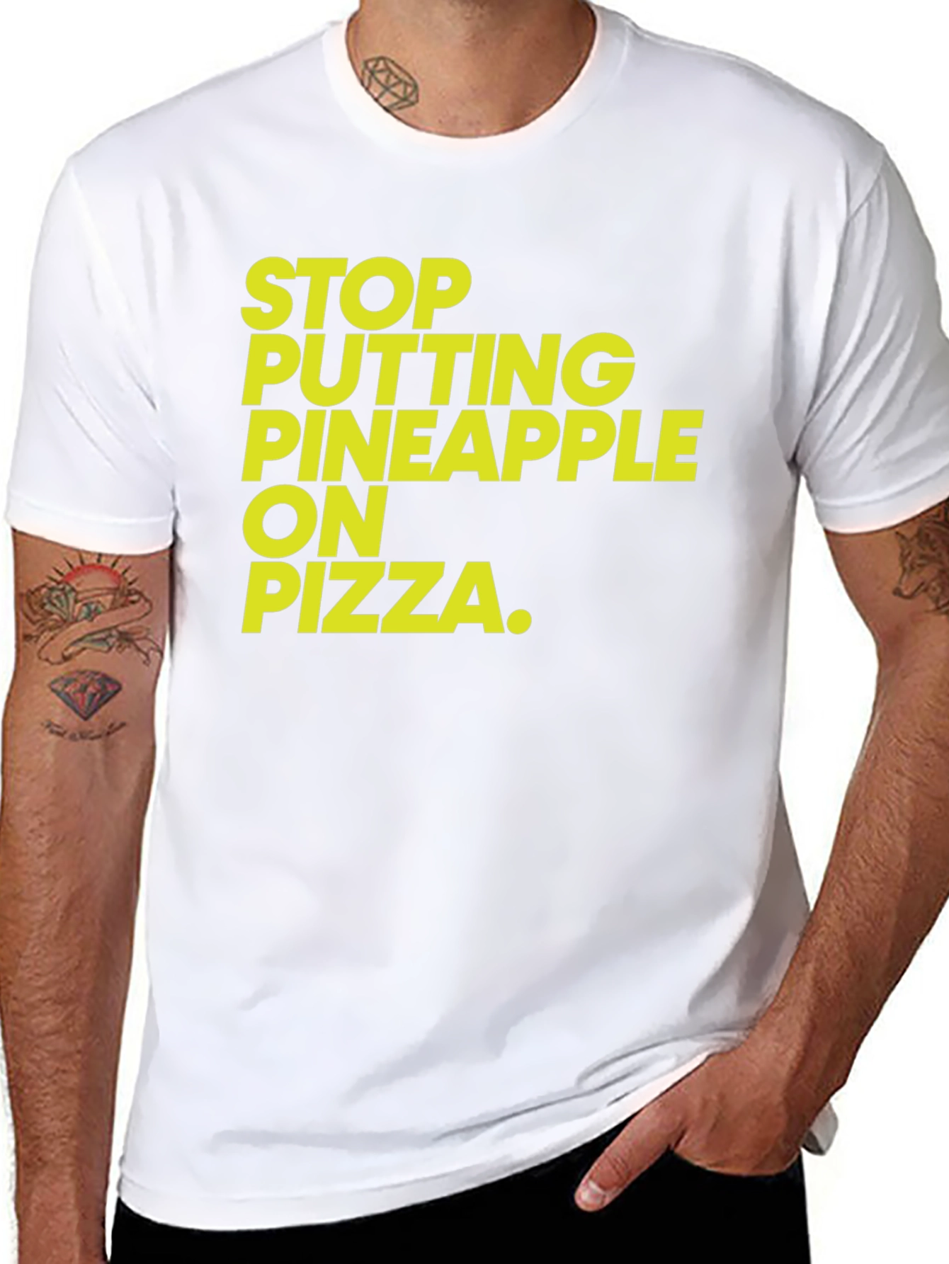Stop Pineapple On Pizza Graphic Tee