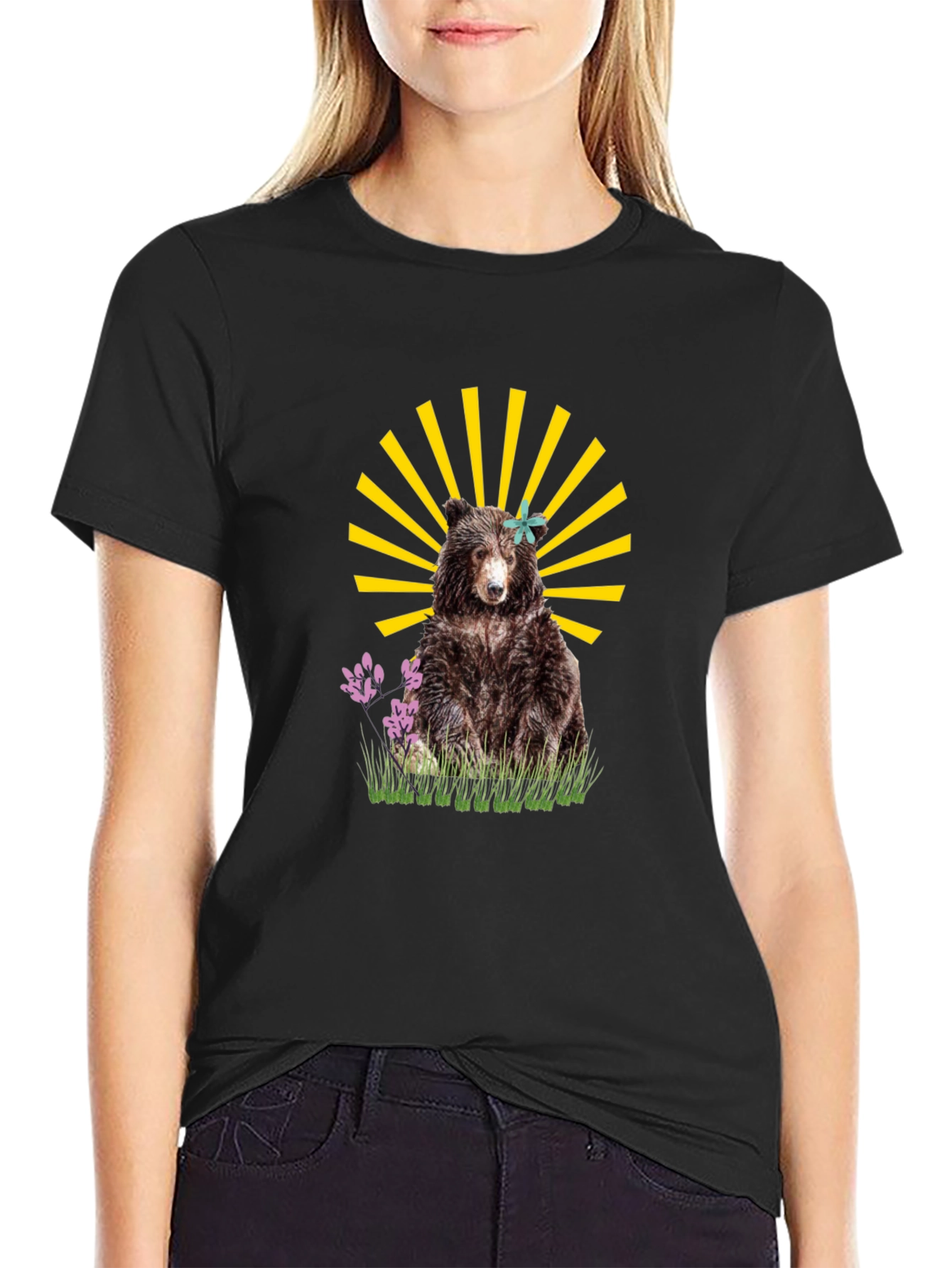 Bear Graphic T-Shirt - Black