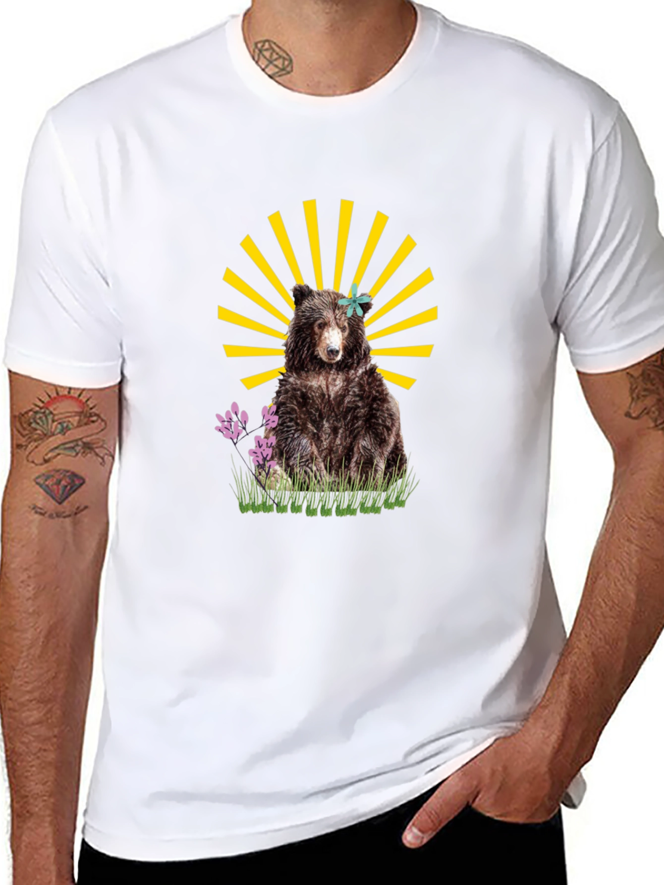 Bear Graphic T-Shirt - Black