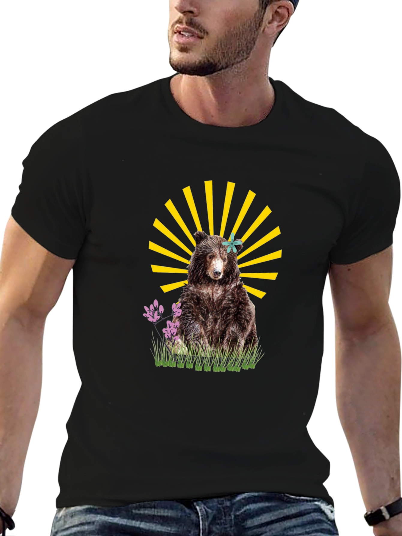 Bear Graphic T-Shirt - Black