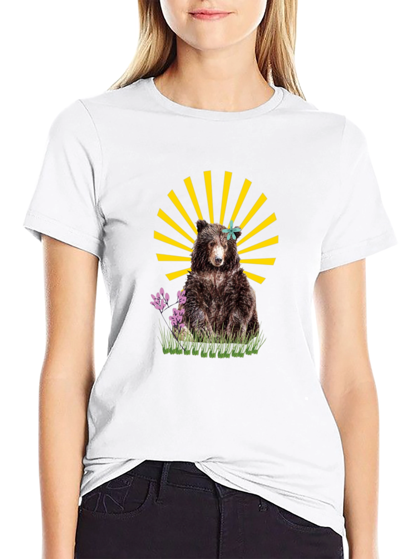 Bear Graphic T-Shirt - Black