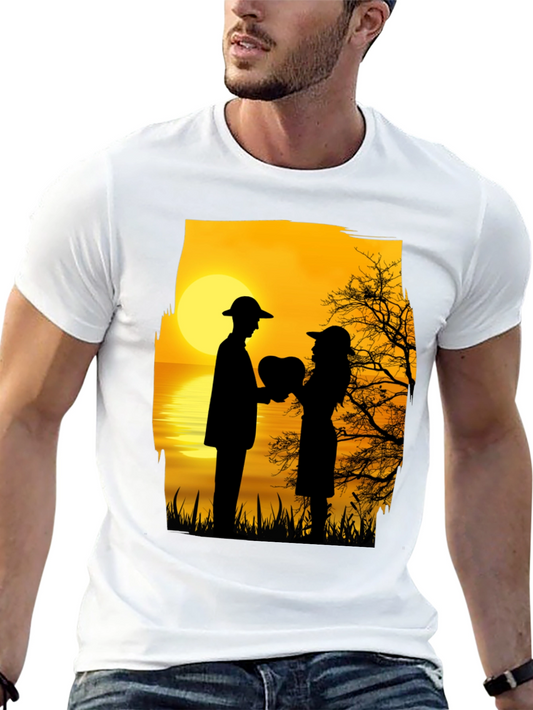 Romantic Sunset Silhouette T-Shirt