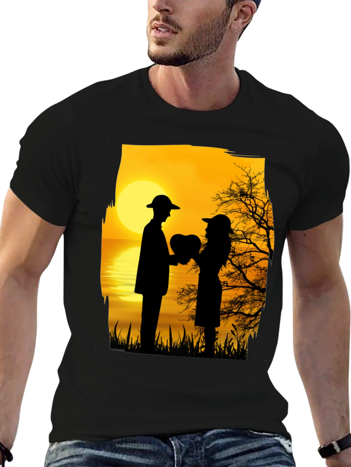 Romantic Sunset Silhouette T-Shirt