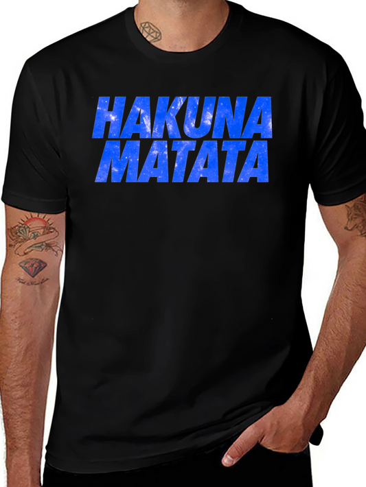 Hakuna Matata Graphic Tee - Black Cotton T-Shirt