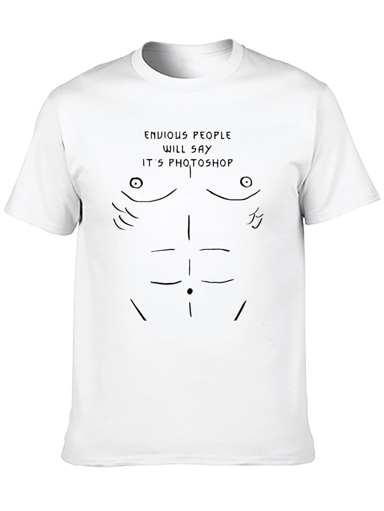 Funny Its Photoshop Abs Graphic Black T-Shirt