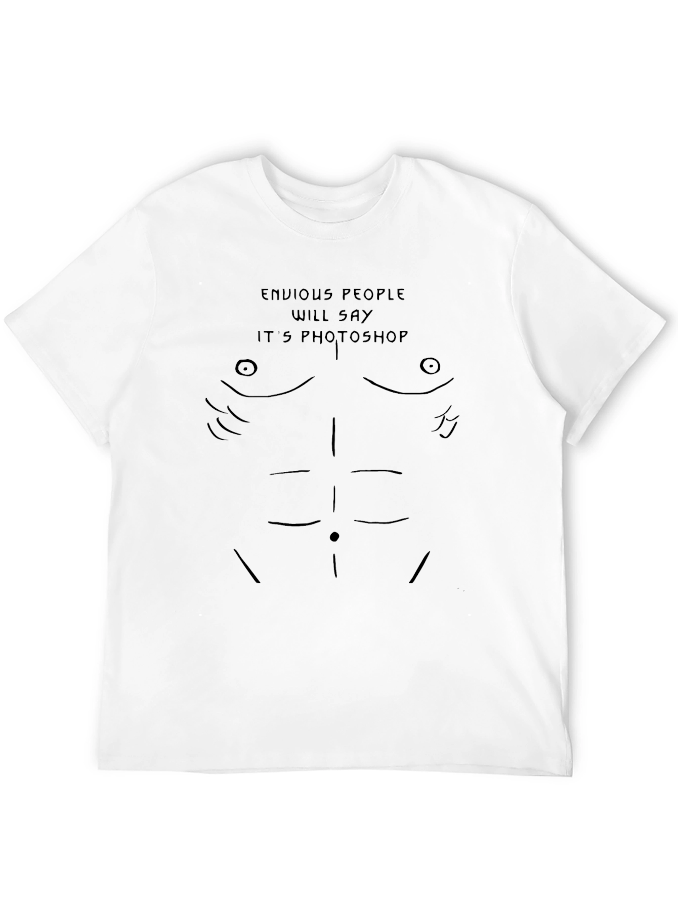 Funny Its Photoshop Abs Graphic Black T-Shirt