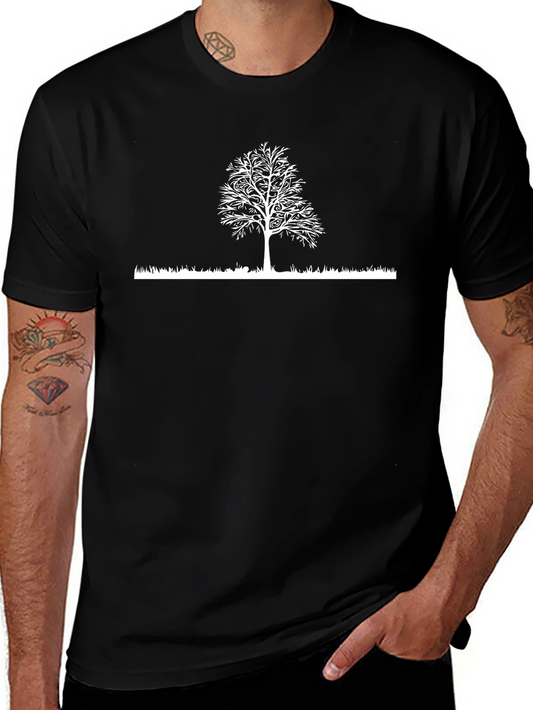 Nature Tree Graphic Tee - Black Cotton