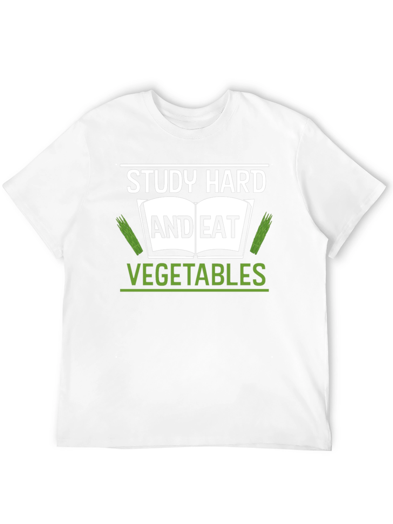 Study Hard & Eat Vegetables Black T-Shirt