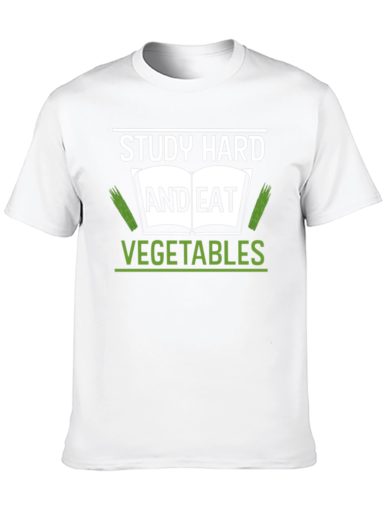 Study Hard & Eat Vegetables Black T-Shirt