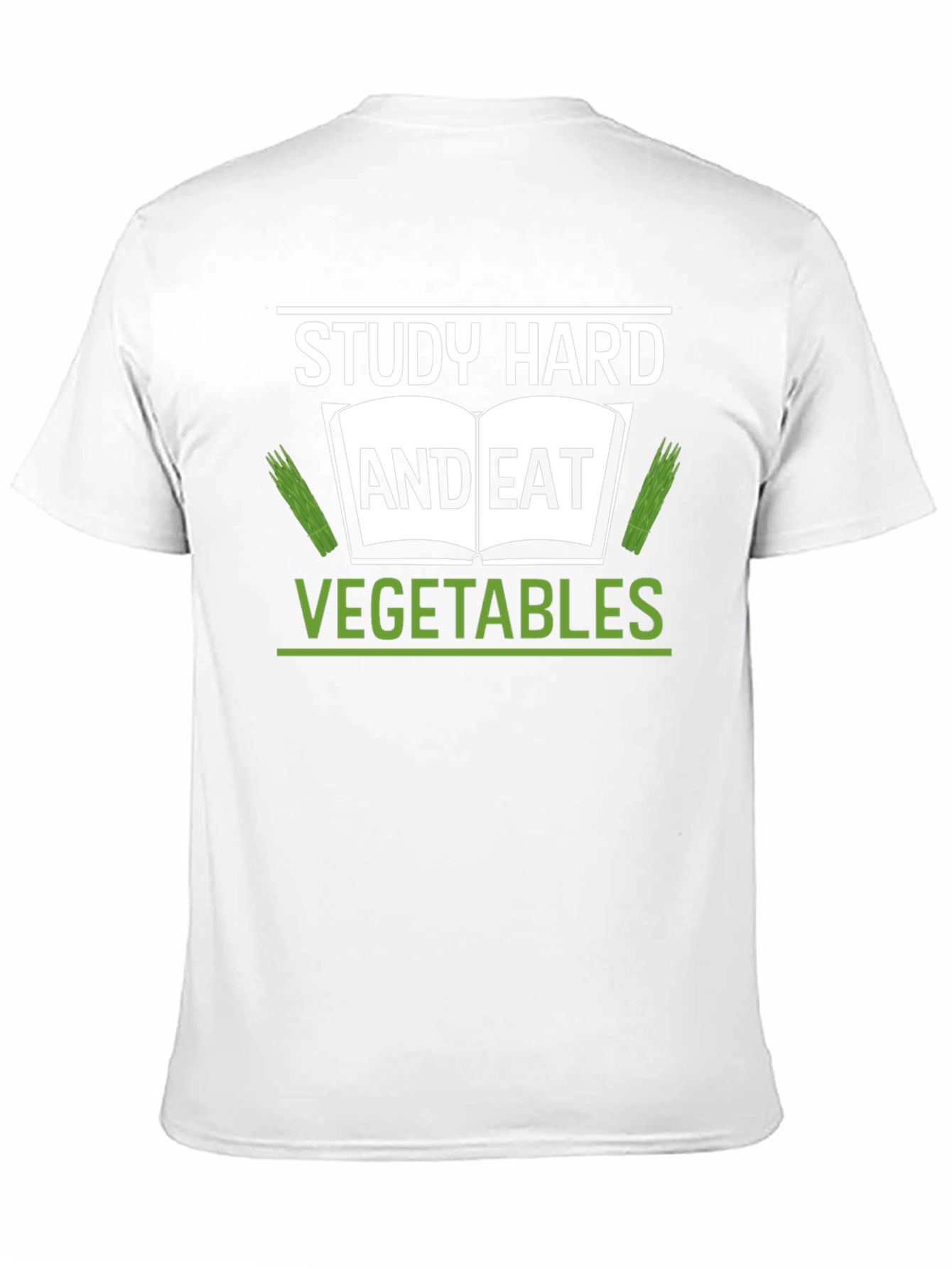 Study Hard & Eat Vegetables Black T-Shirt