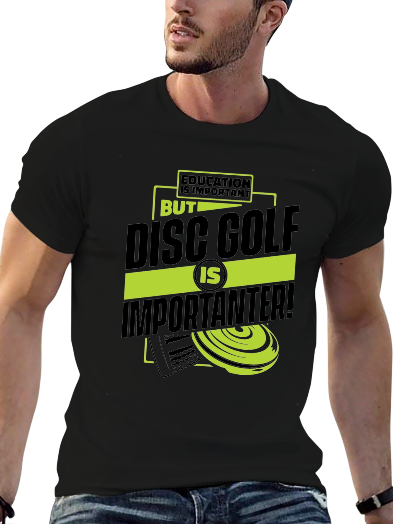 Funny Disc Golf T-Shirt: Education vs. Disc Golf