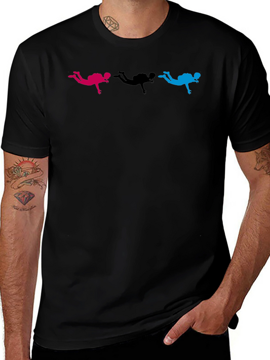 Skydiver Graphic Black T-Shirt