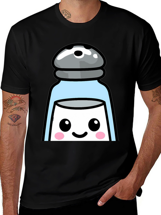 Cute Salt Shaker Graphic T-Shirt - Black