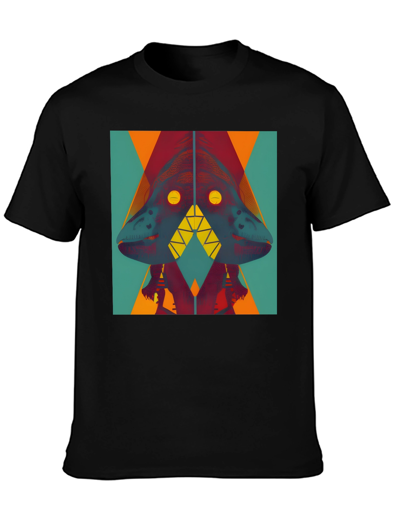 Abstract Geometric Dinosaur Graphic Tee
