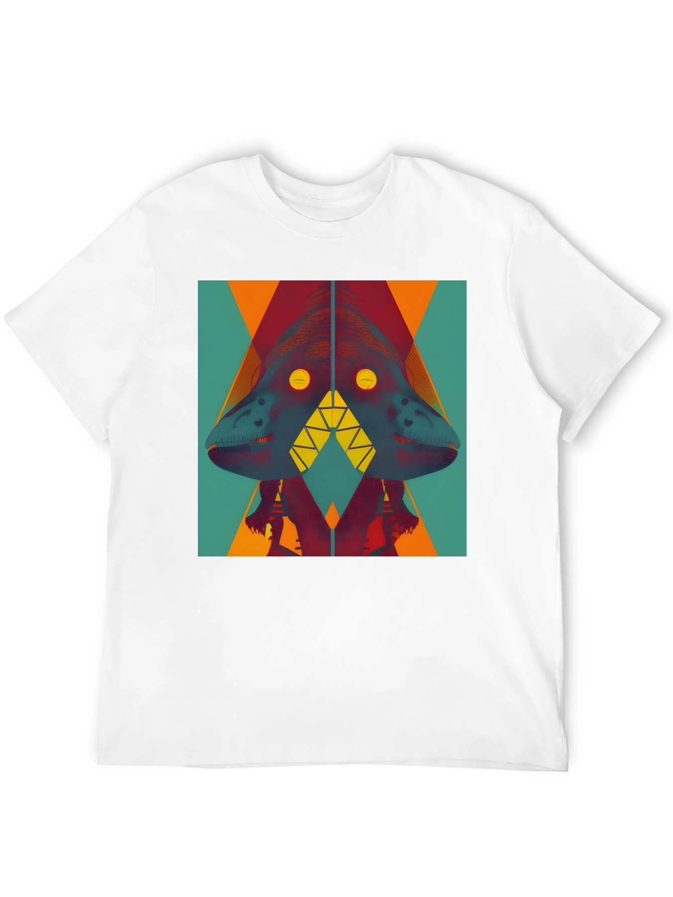 Abstract Geometric Dinosaur Graphic Tee