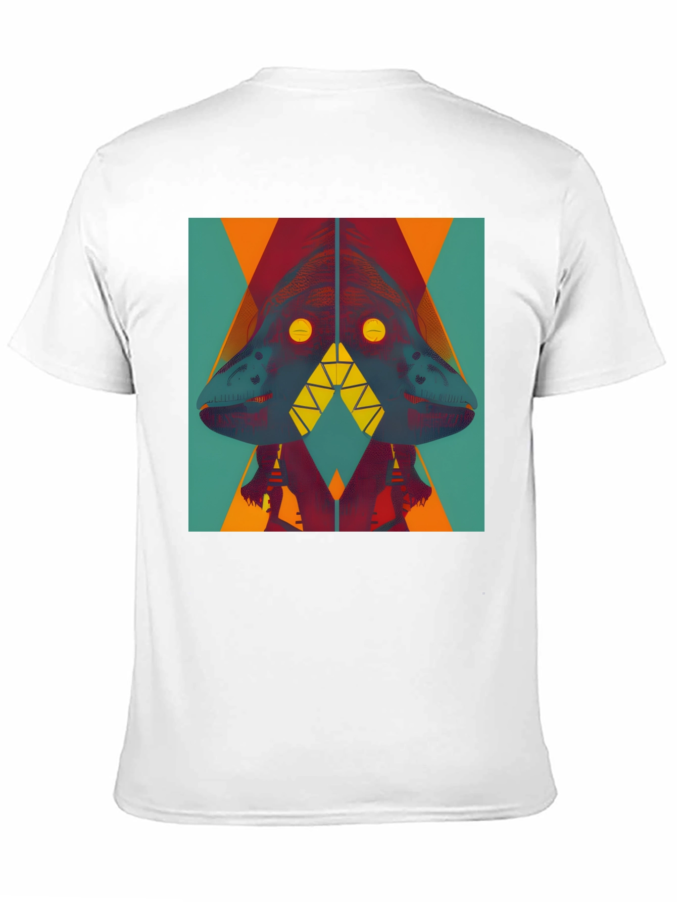 Abstract Geometric Dinosaur Graphic Tee