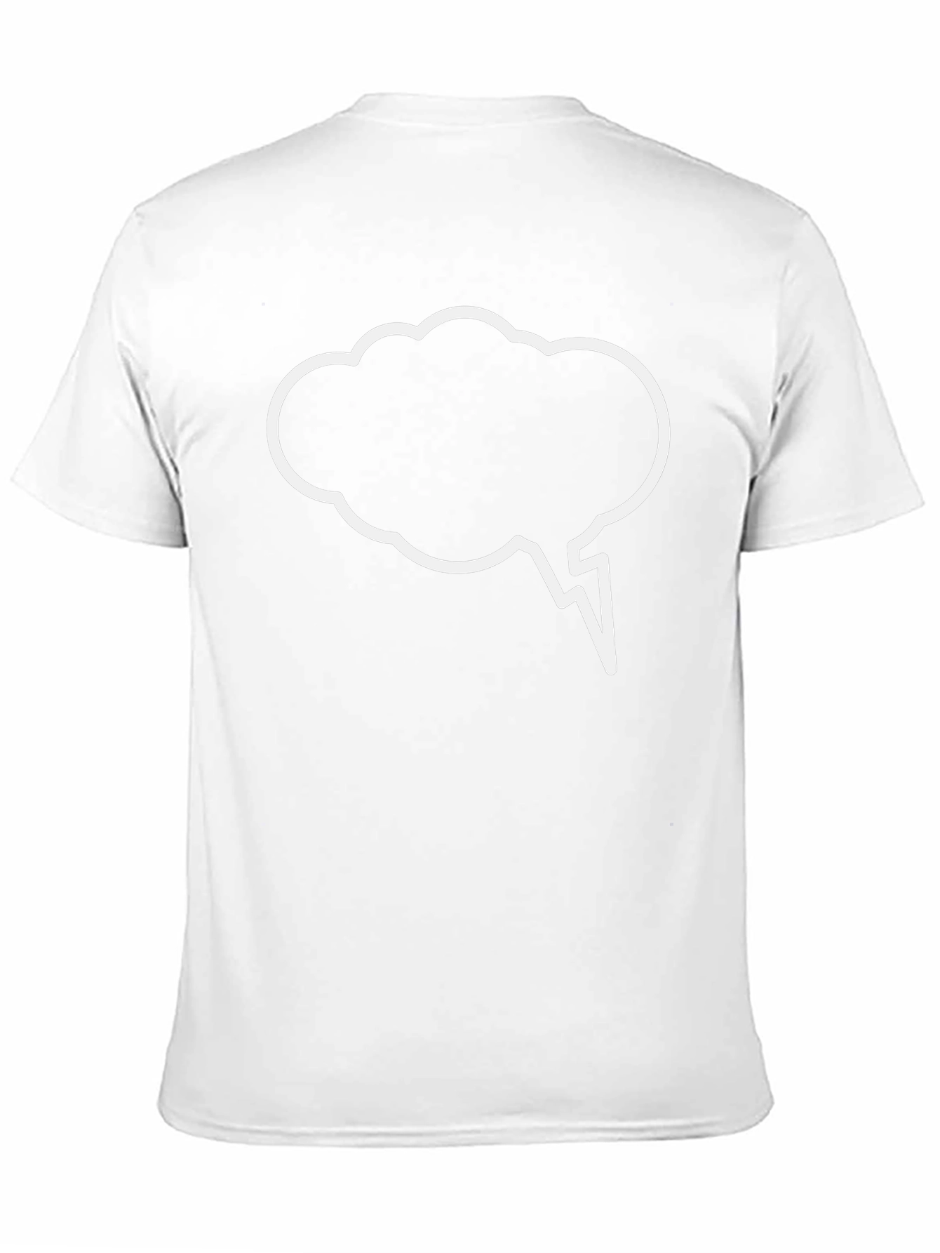 Black T-Shirt with White Cloud Speech Bubble Design