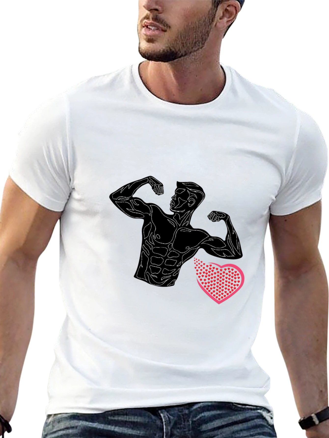 Muscle Man Heart T-Shirt