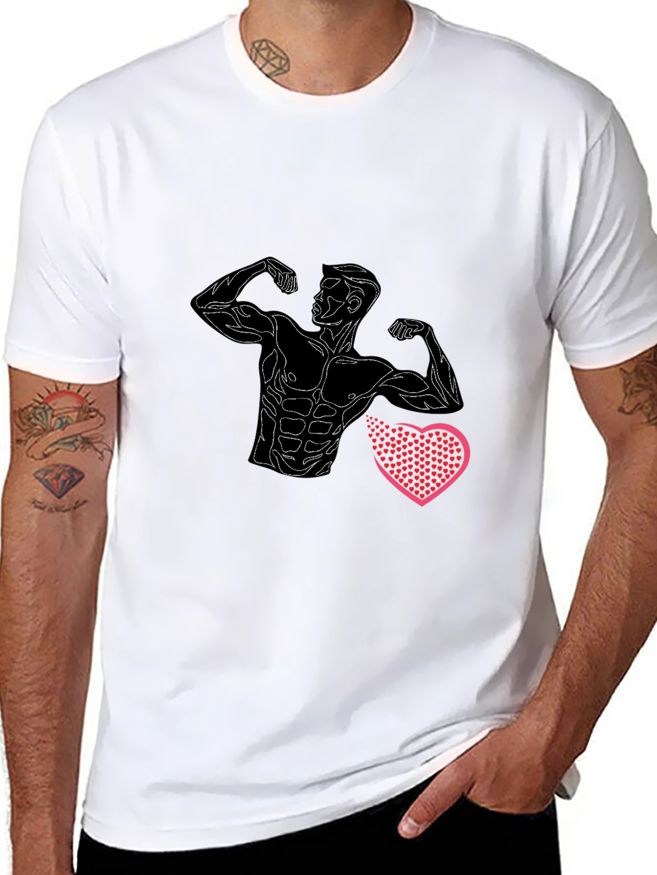 Muscle Man Heart T-Shirt