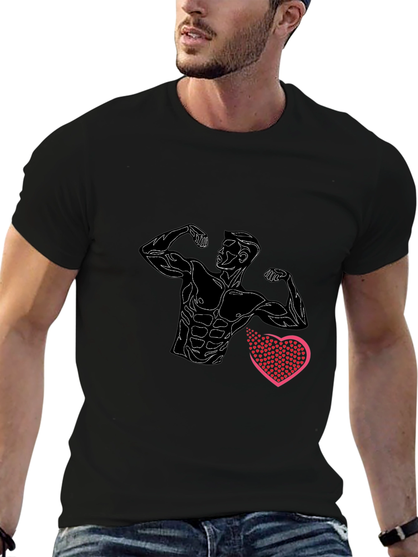 Muscle Man Heart T-Shirt