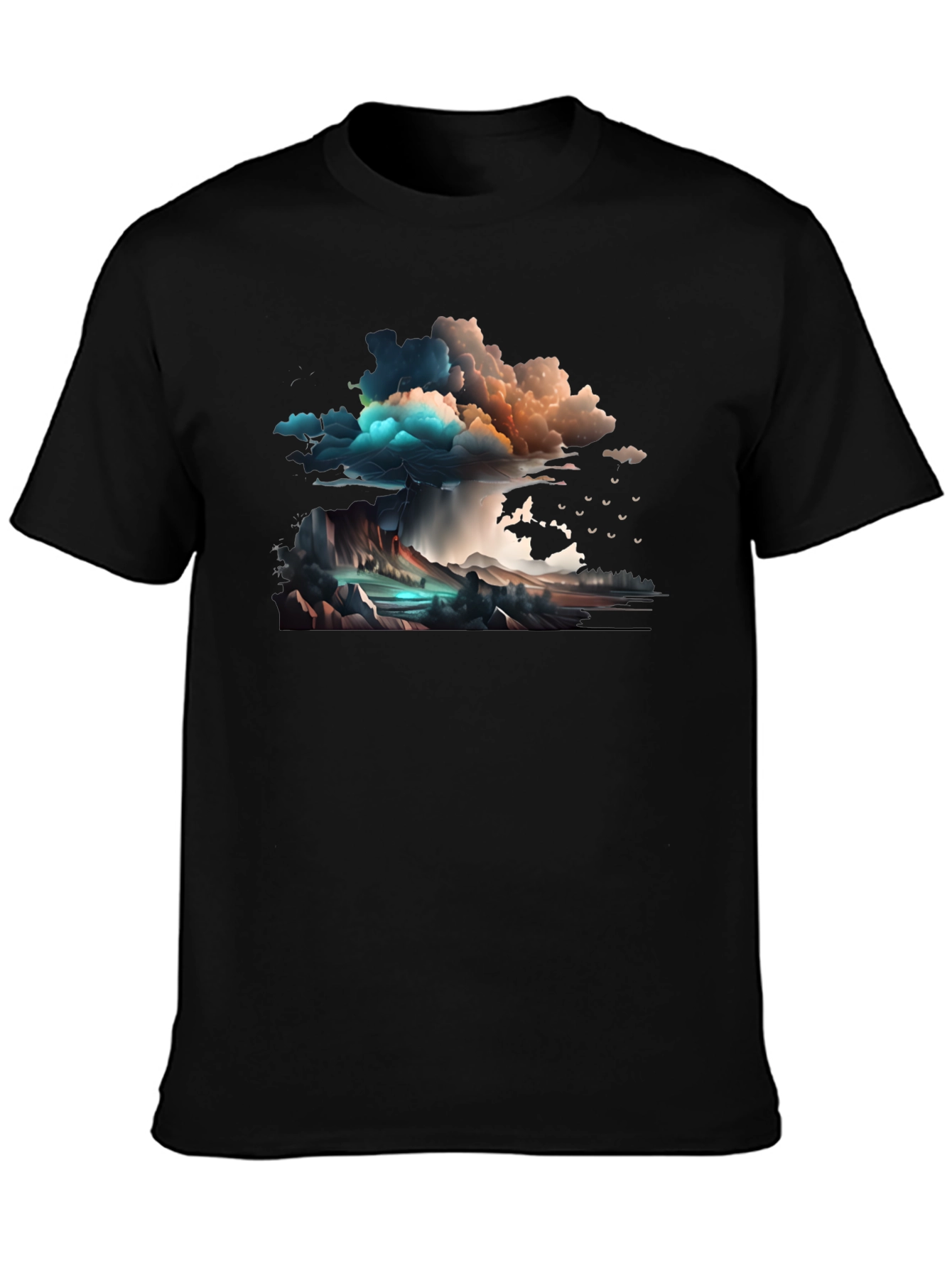 Stormy Sky Graphic Tee - Artistic Design