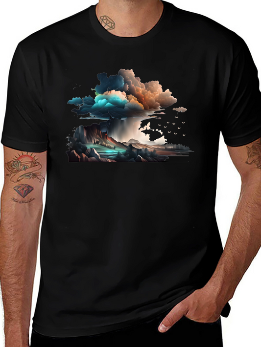 Stormy Sky Graphic Tee - Artistic Design