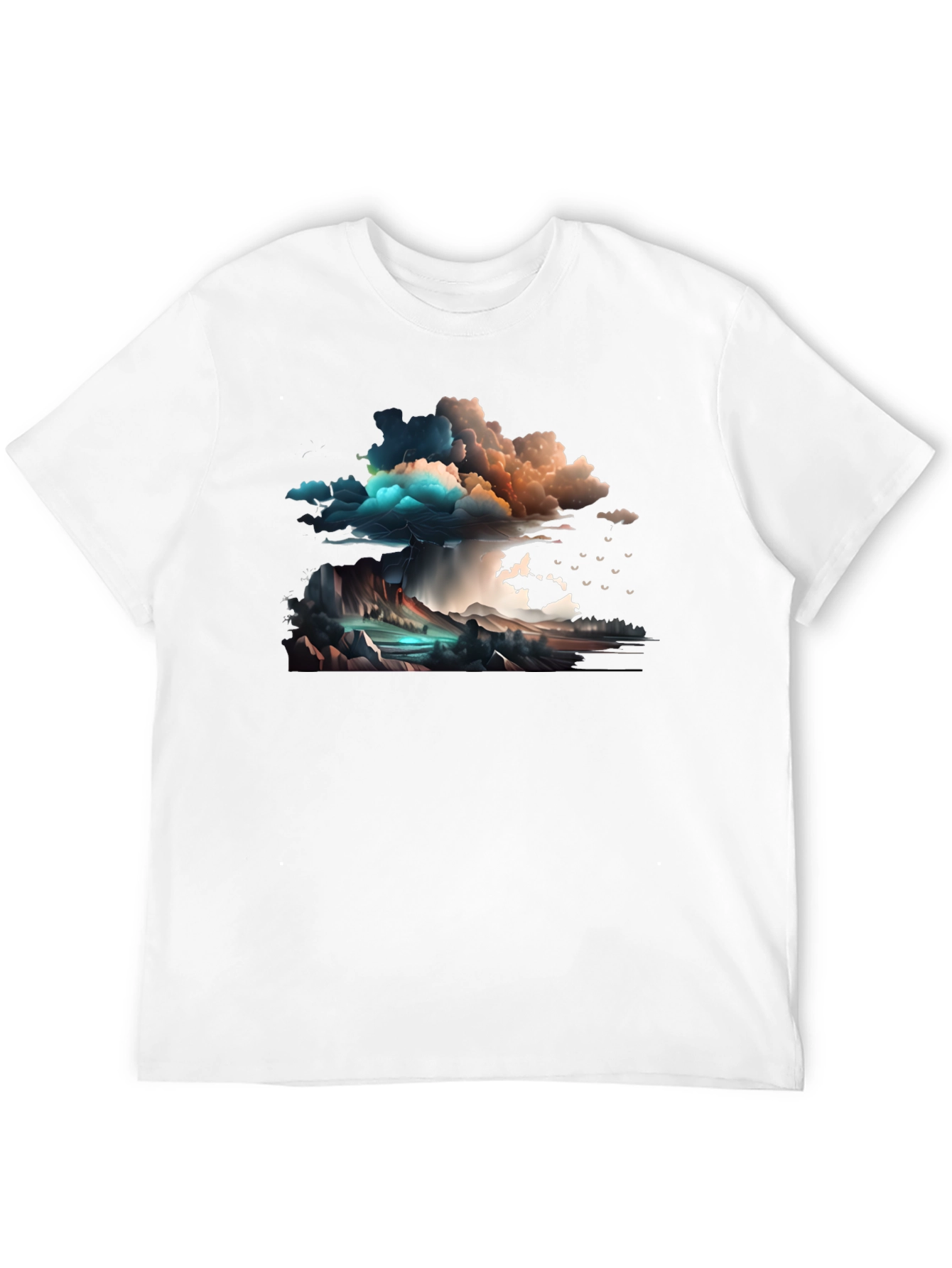 Stormy Sky Graphic Tee - Artistic Design