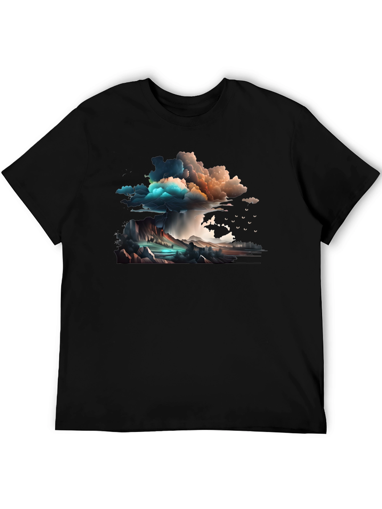 Stormy Sky Graphic Tee - Artistic Design