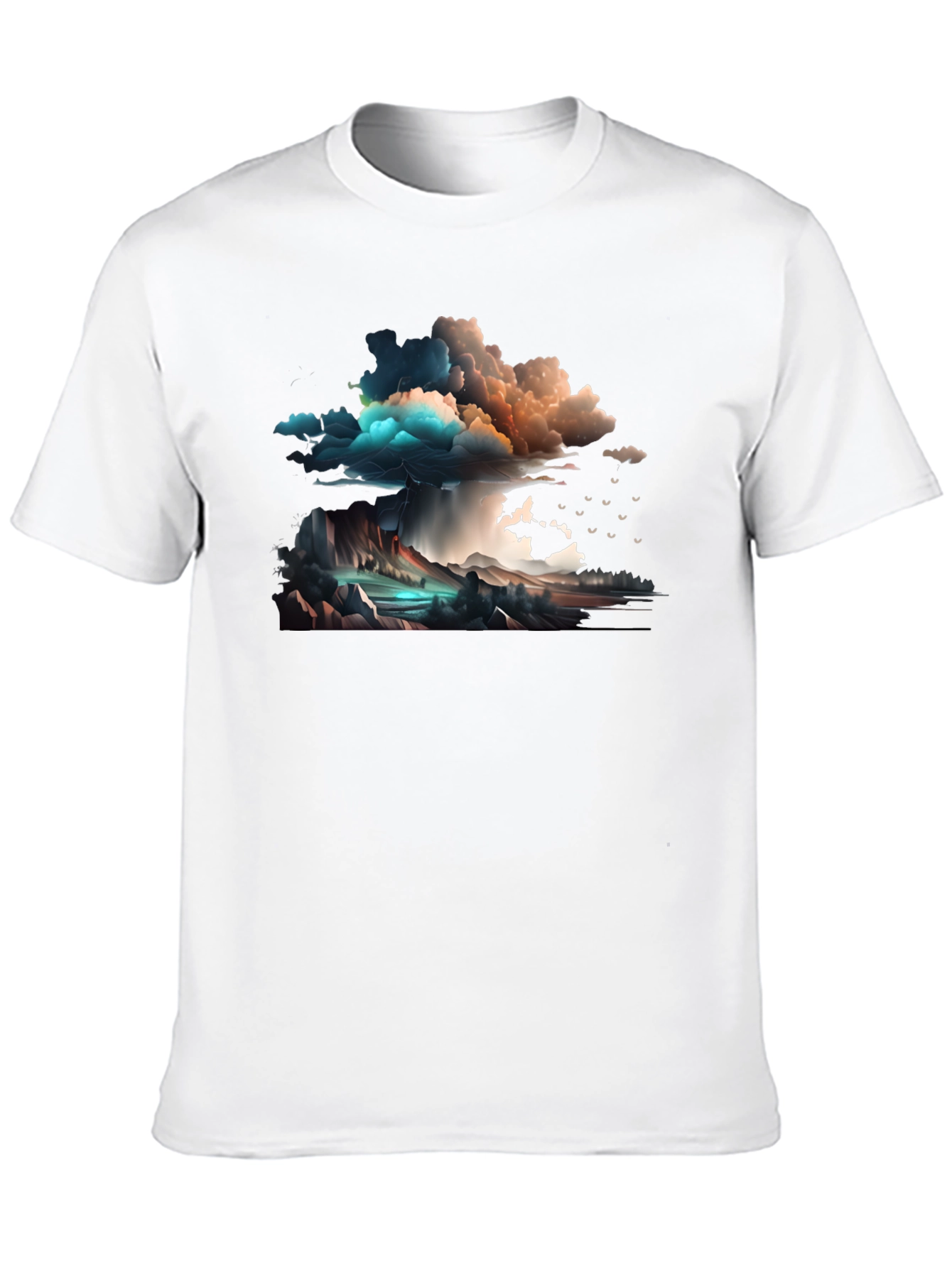 Stormy Sky Graphic Tee - Artistic Design