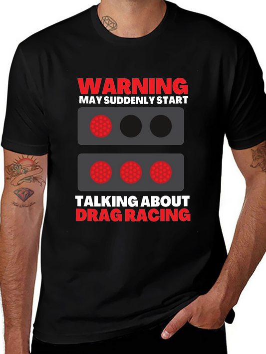 Drag Racing Warning Graphic T-Shirt