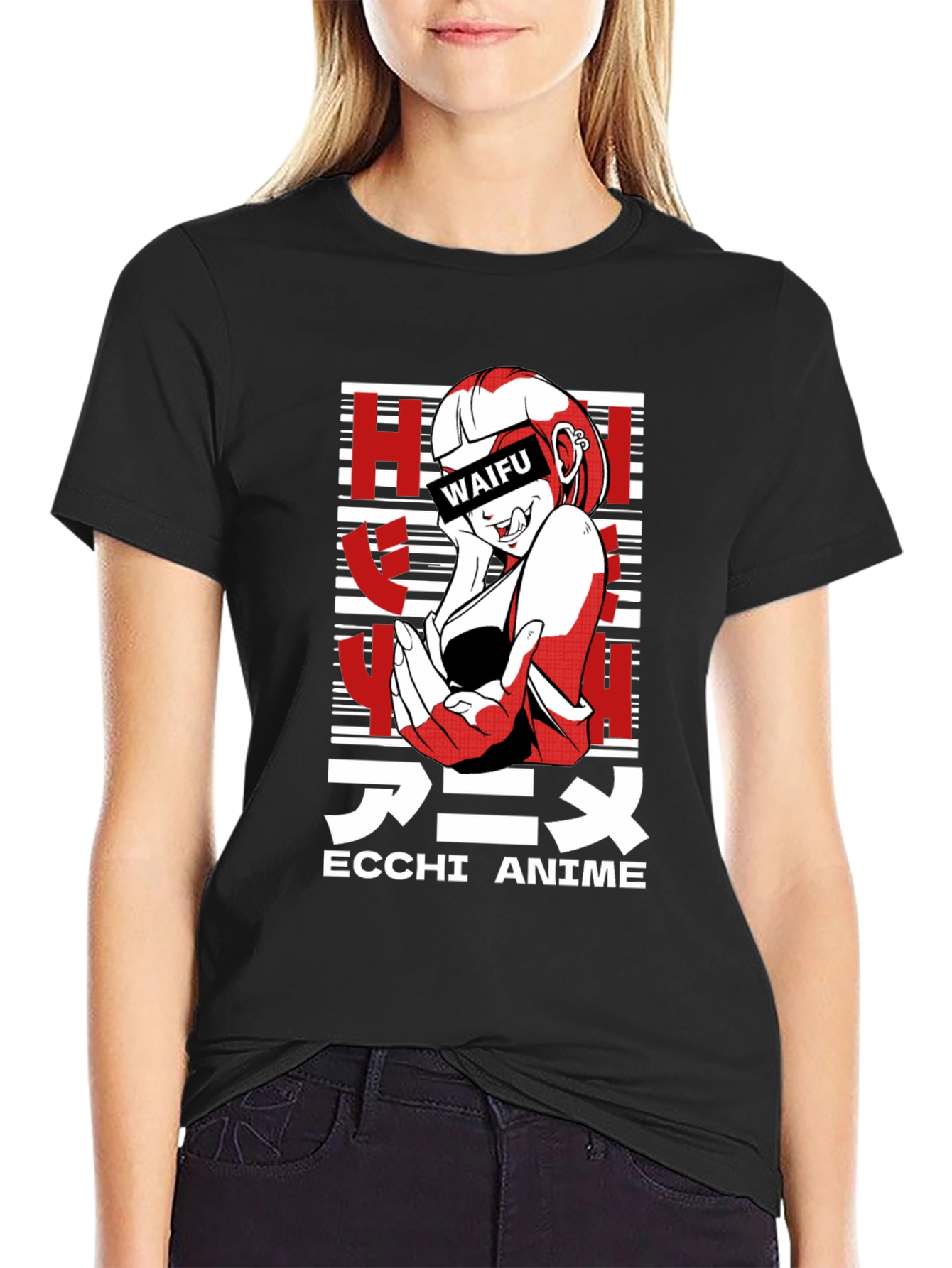 Waifu Ecchi Anime T-Shirt - Black