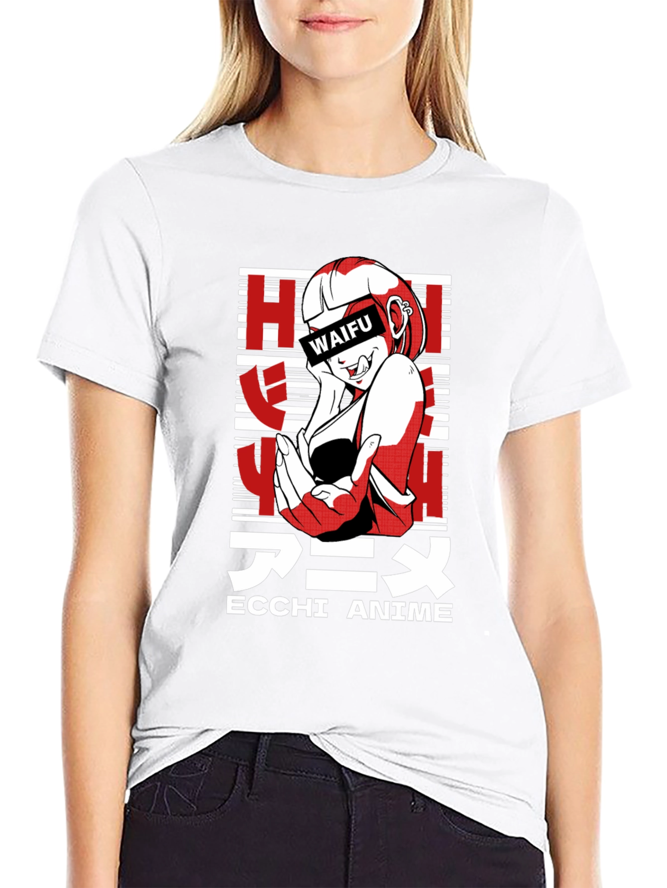 Waifu Ecchi Anime T-Shirt - Black