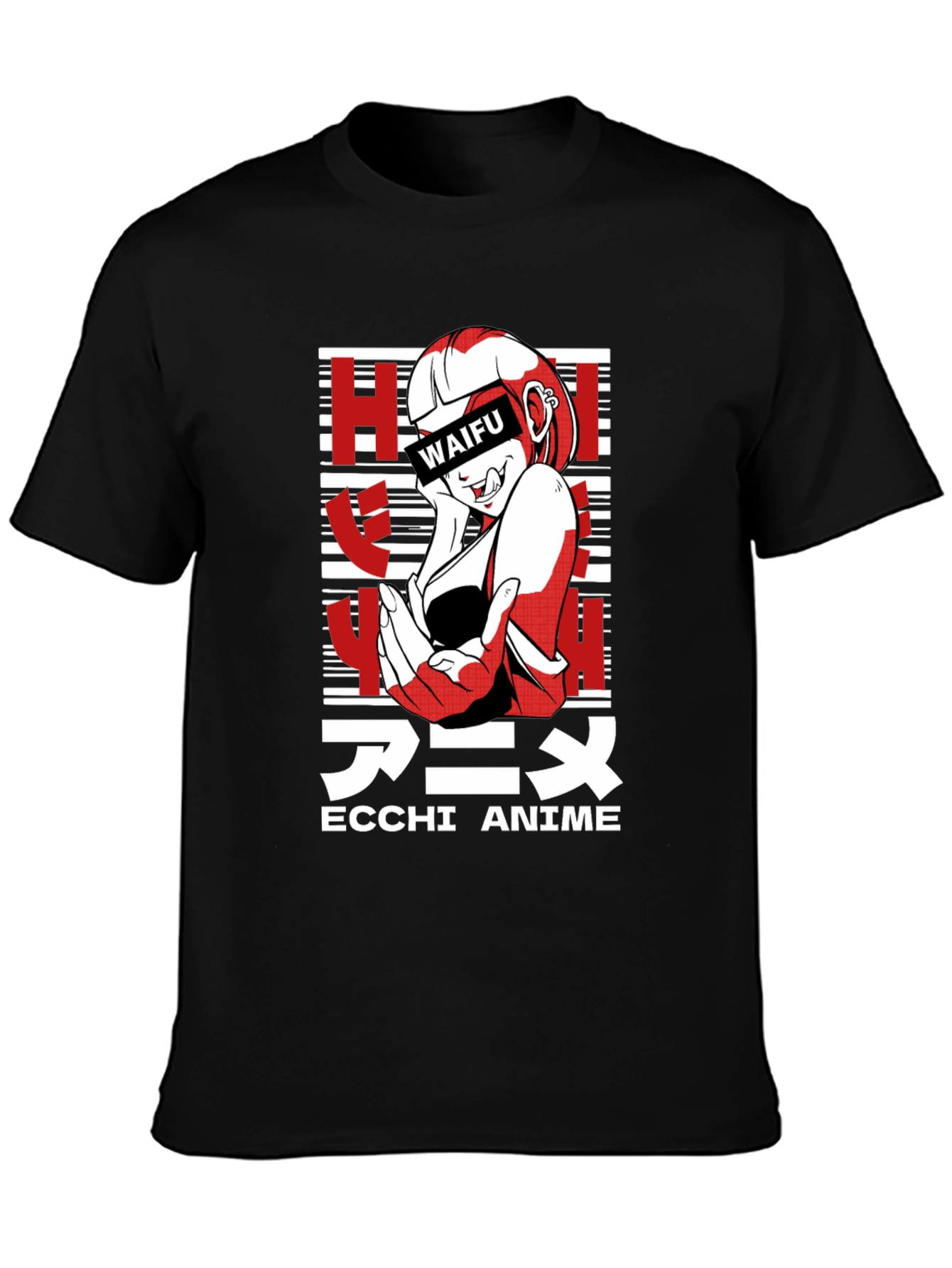 Waifu Ecchi Anime T-Shirt - Black