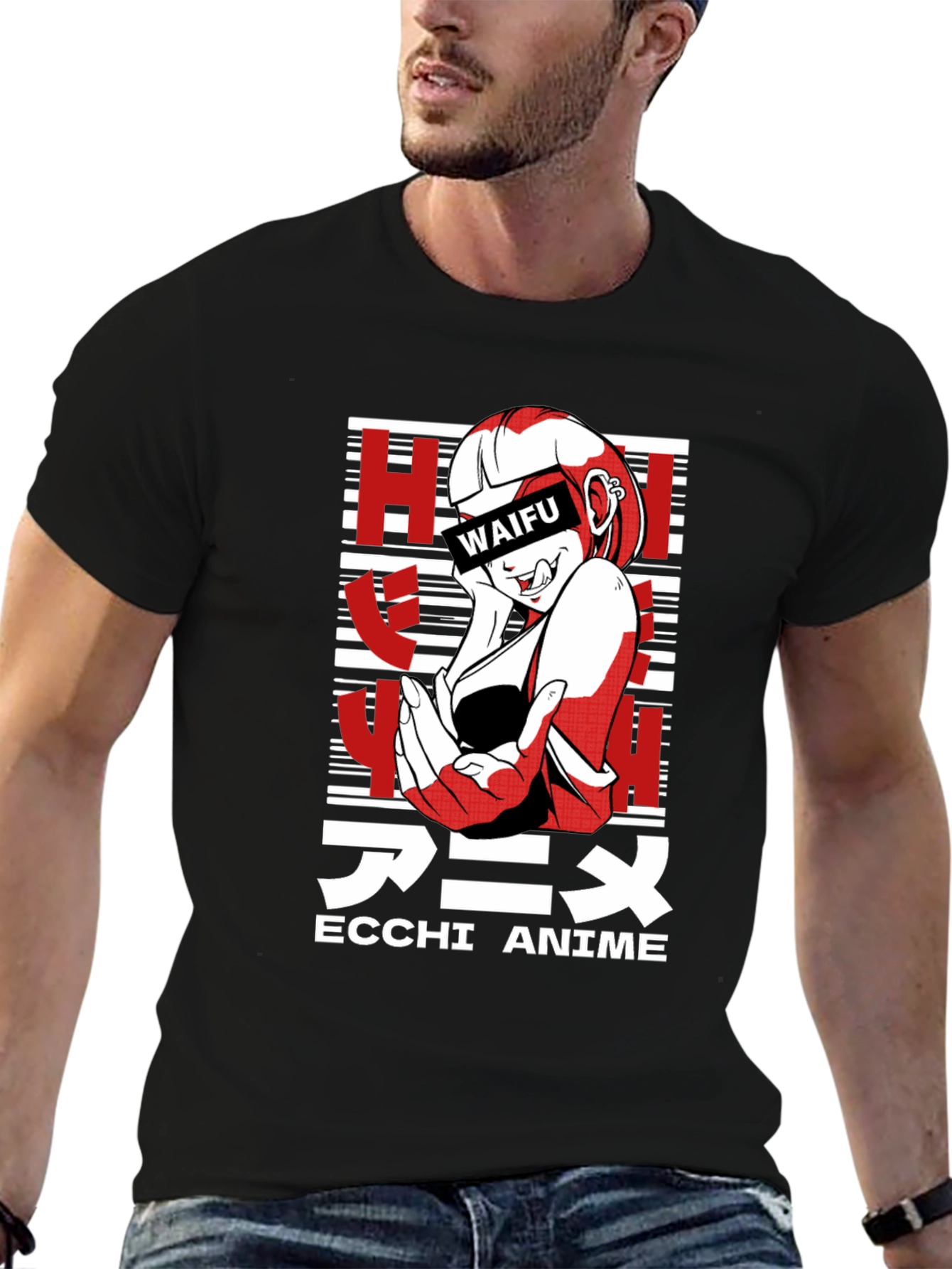 Waifu Ecchi Anime T-Shirt - Black