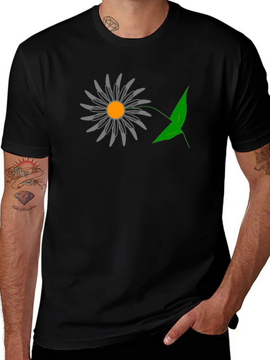 Mens Black Graphic T-Shirt - Daisy Design