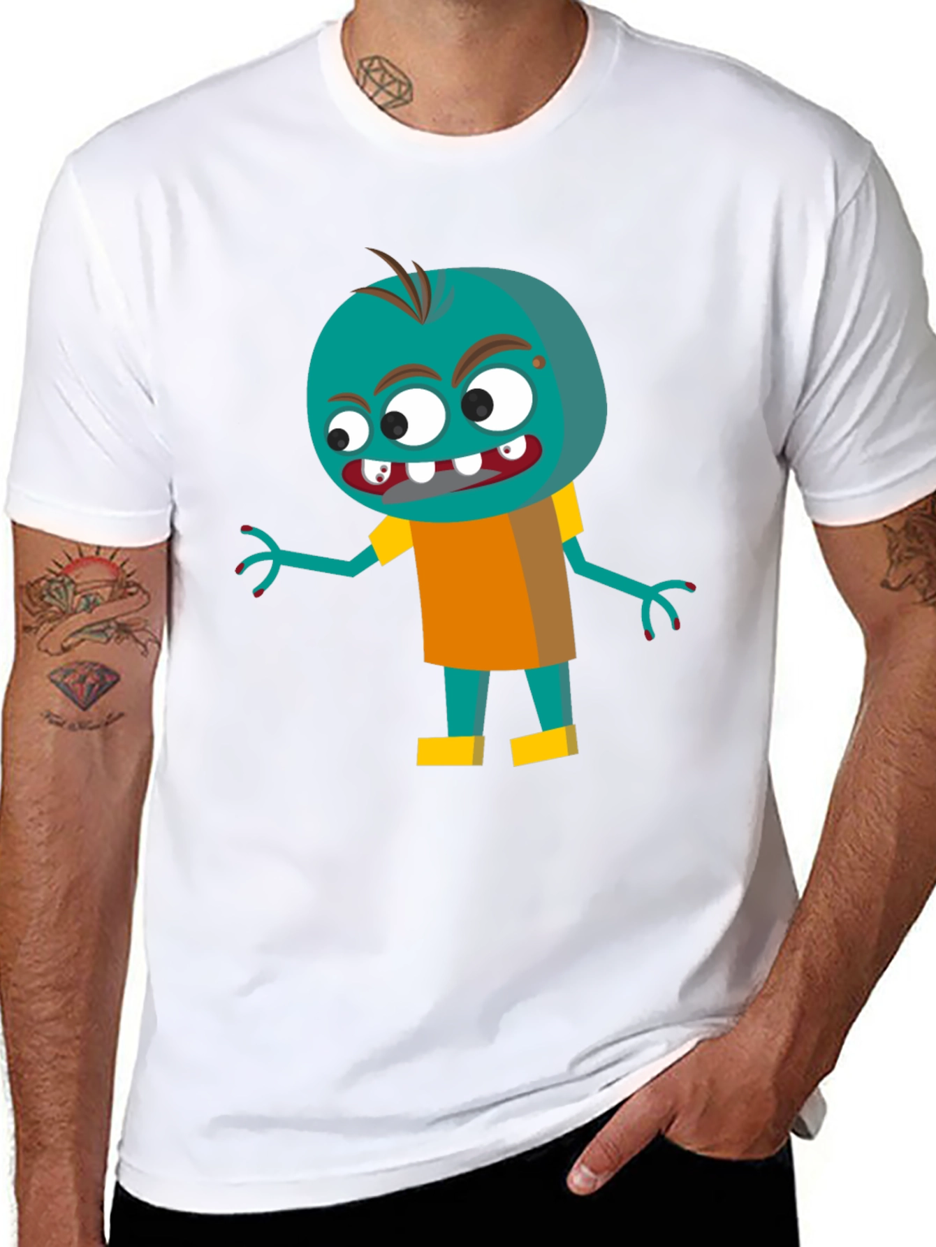 Cartoon Zombie Graphic Tee - Fun & Spooky!