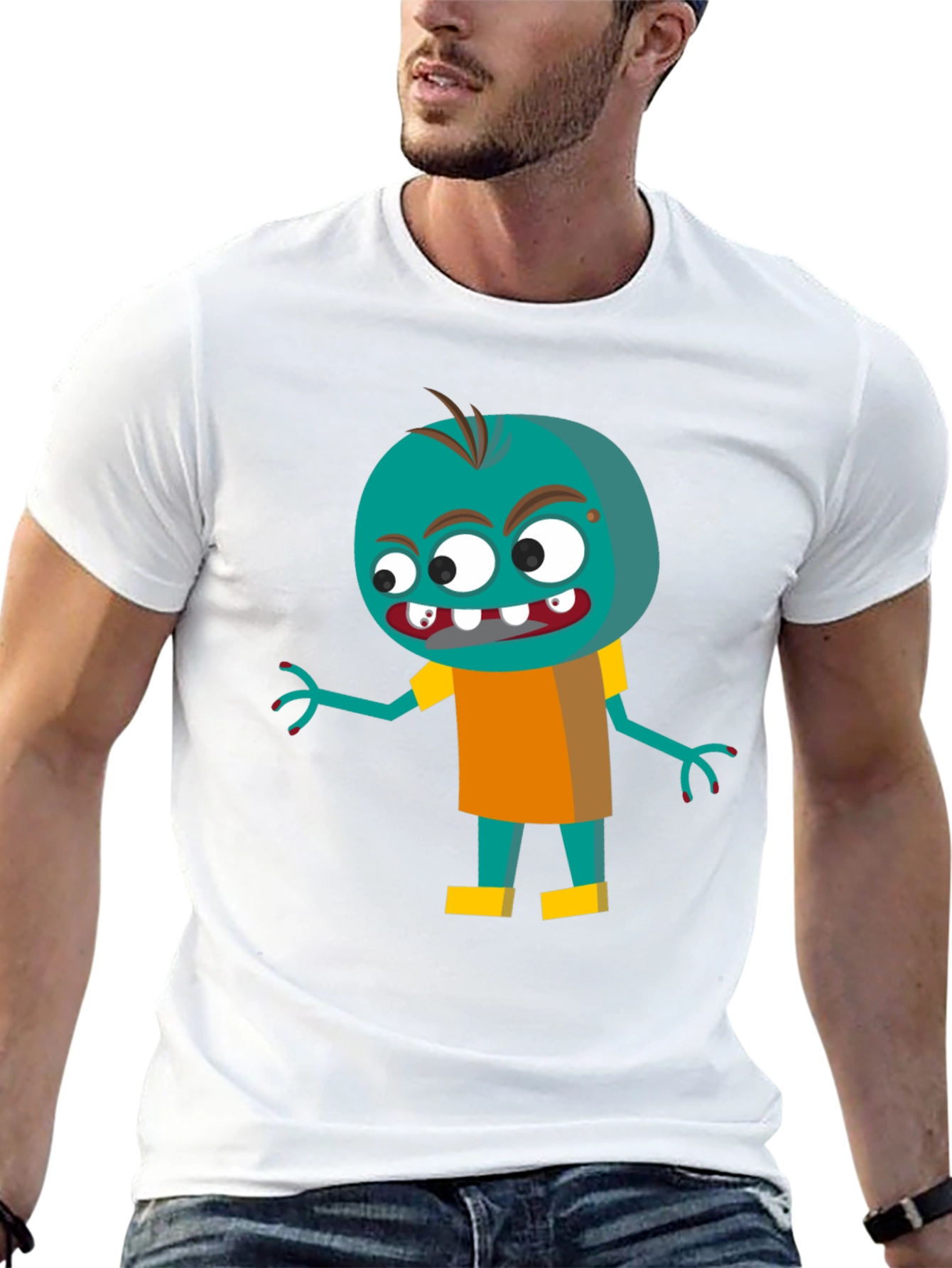 Cartoon Zombie Graphic Tee - Fun & Spooky!
