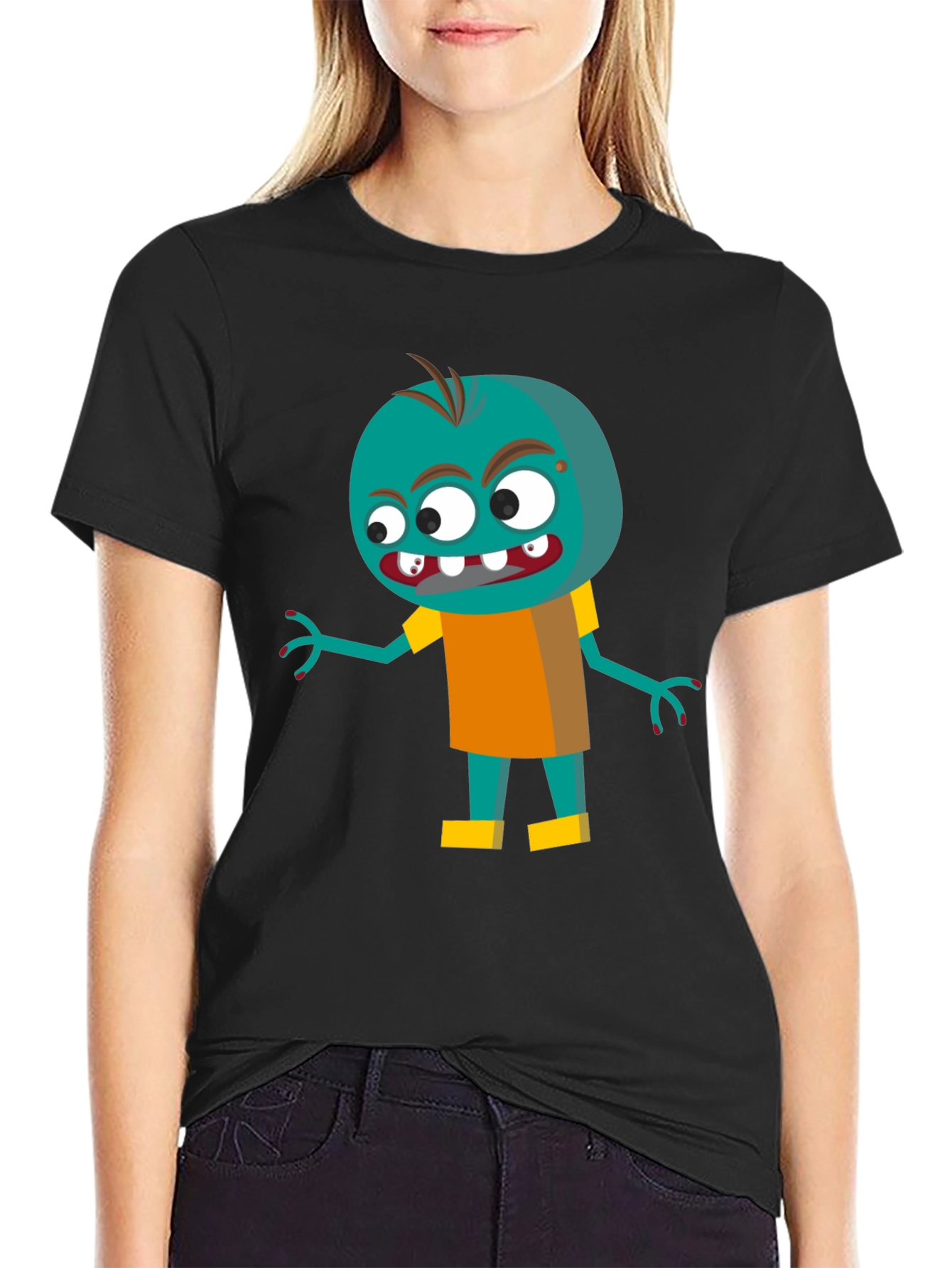 Cartoon Zombie Graphic Tee - Fun & Spooky!