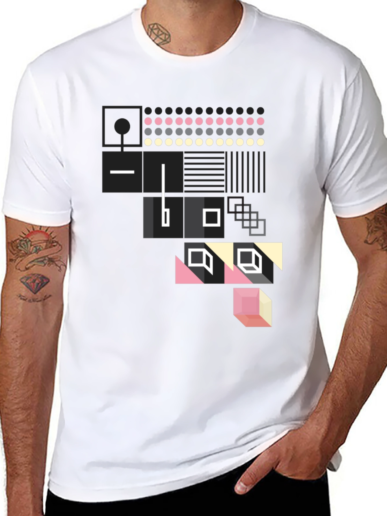 Abstract Graphic Tee - Modern Geometric Print