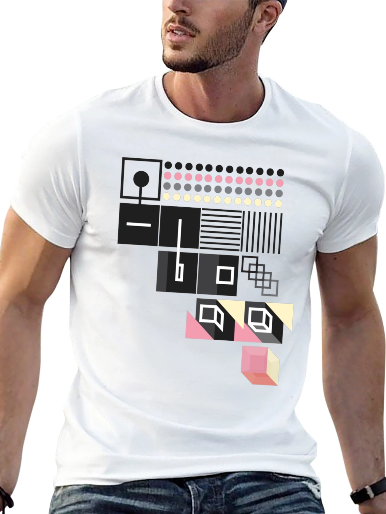 Abstract Graphic Tee - Modern Geometric Print