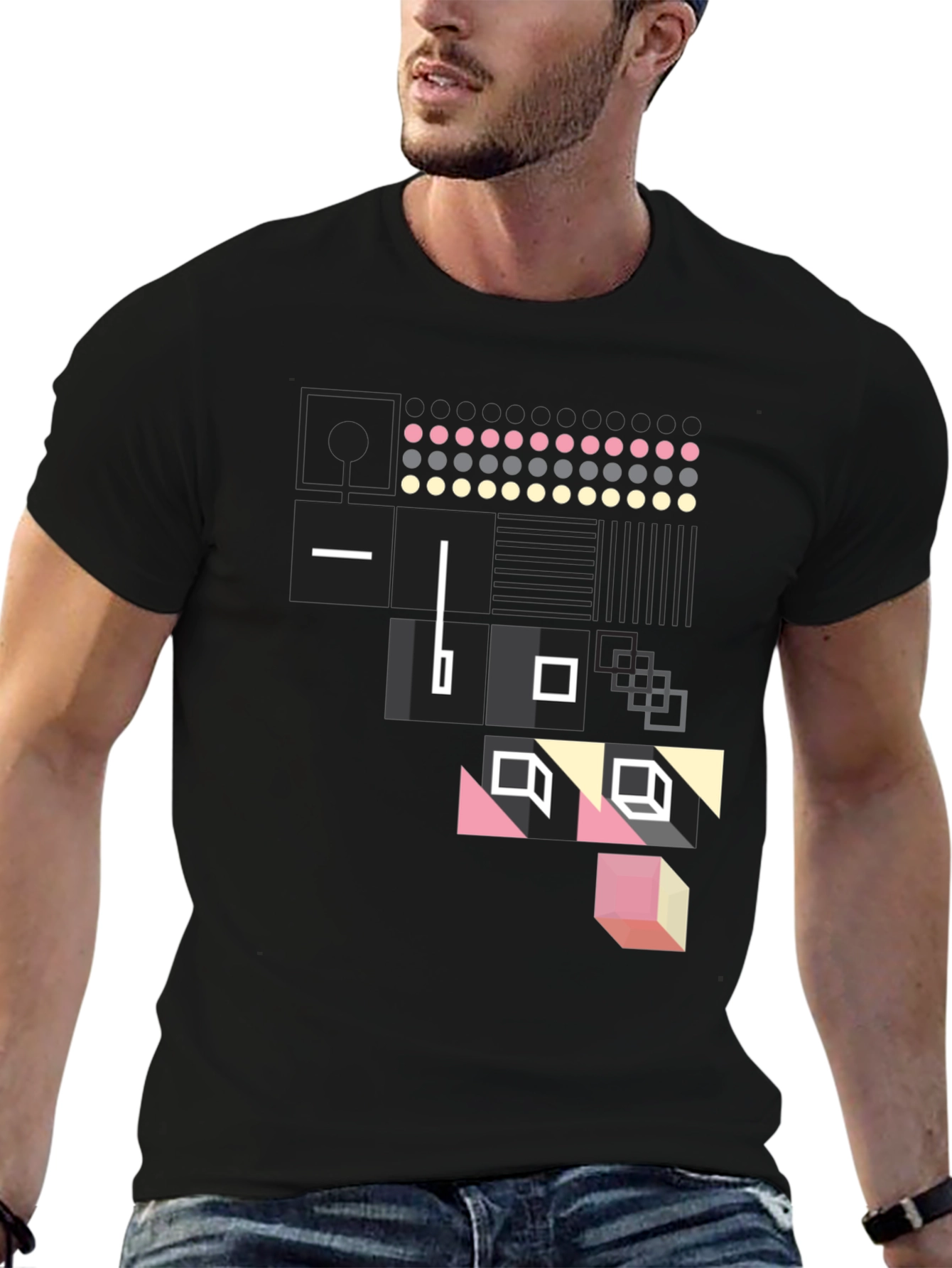 Abstract Graphic Tee - Modern Geometric Print
